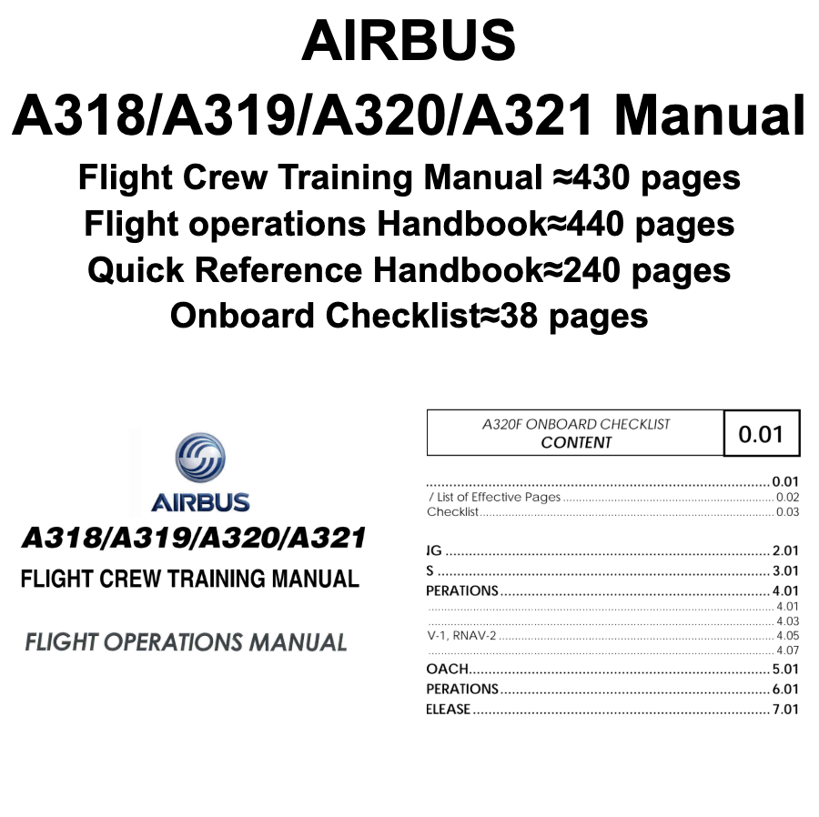 RBF現貨 A318 A319 A320 A321 Manual MAN-A320 全球免運