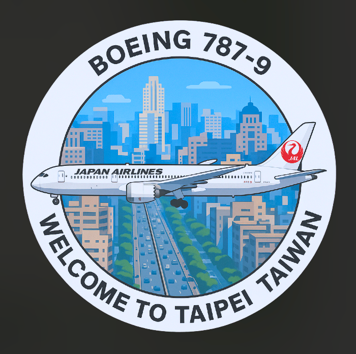 RBF TAIPEI 787 STICKER 10CM S-WTJL789
