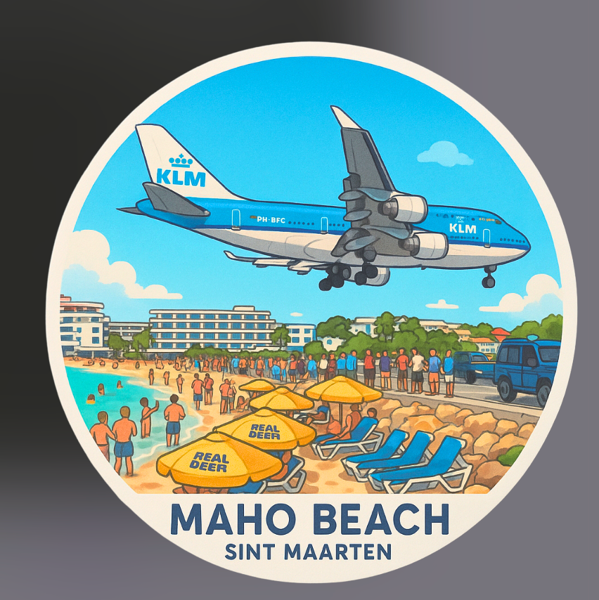 RBF St Maarten Airport STICKER 10CM S-MBSM