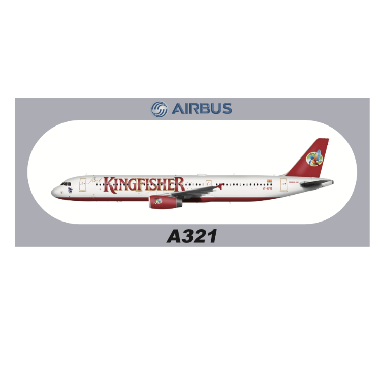 RBF KINGFISHER A321 20x8.8CM STICKER S-R-321-KFR
