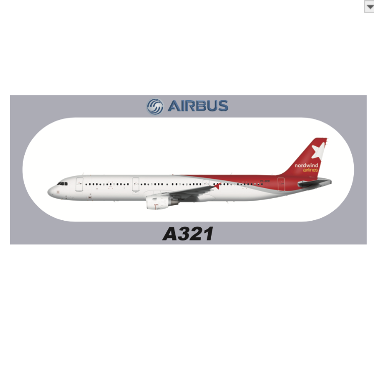 RBF現貨 NORDWIND A321 20x8.8CM STICKER 貼紙 S-R-321-BOD 全球免運