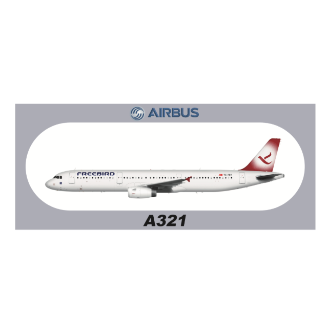 RBF FREEBIRD A321 20x8.8CM STICKER S-R-321-FBT