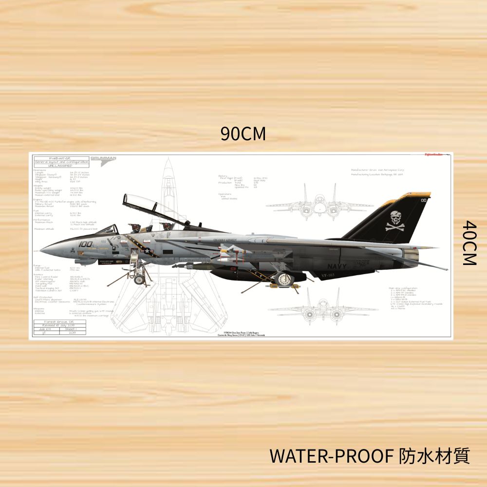 RBF F-14B 90x40cm Desk Pad PAD9040-F14B