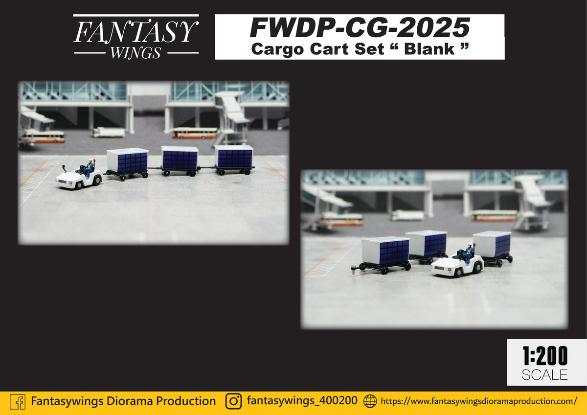 RBF絕版 FANTASY 機場地勤 1:200 CARGO Cart Set Blank FWDP-CG-2025 全球免運