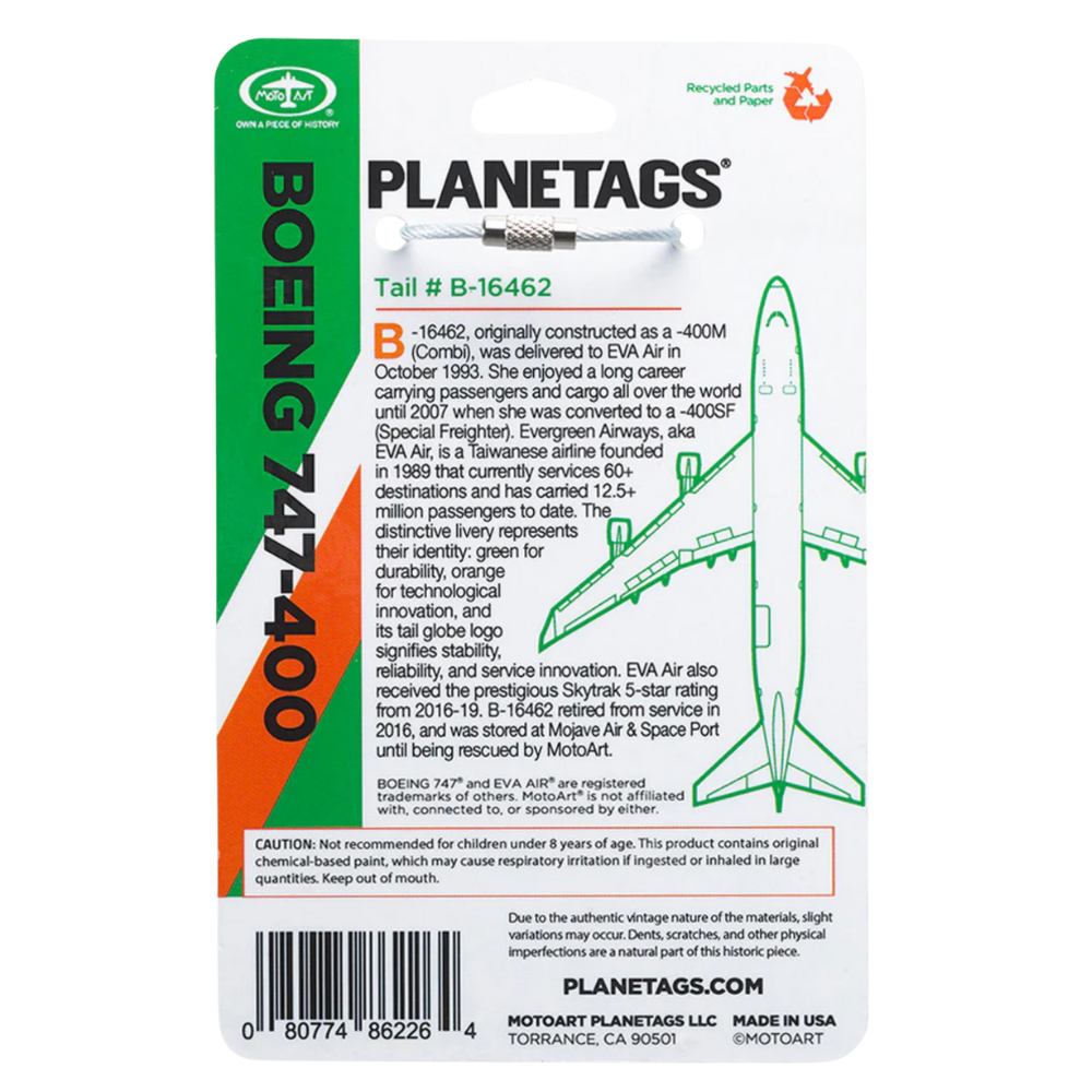 RBF PLANETAGS EVA AIR 747-400F 080774862264