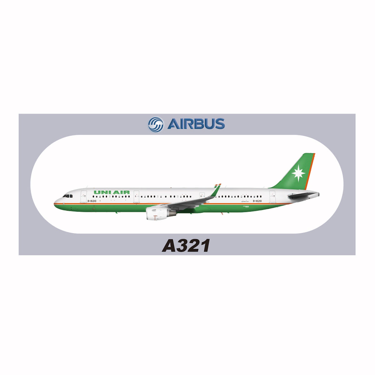 RBF UNI A321 20x8.8CM STICKER S-R-321-16210