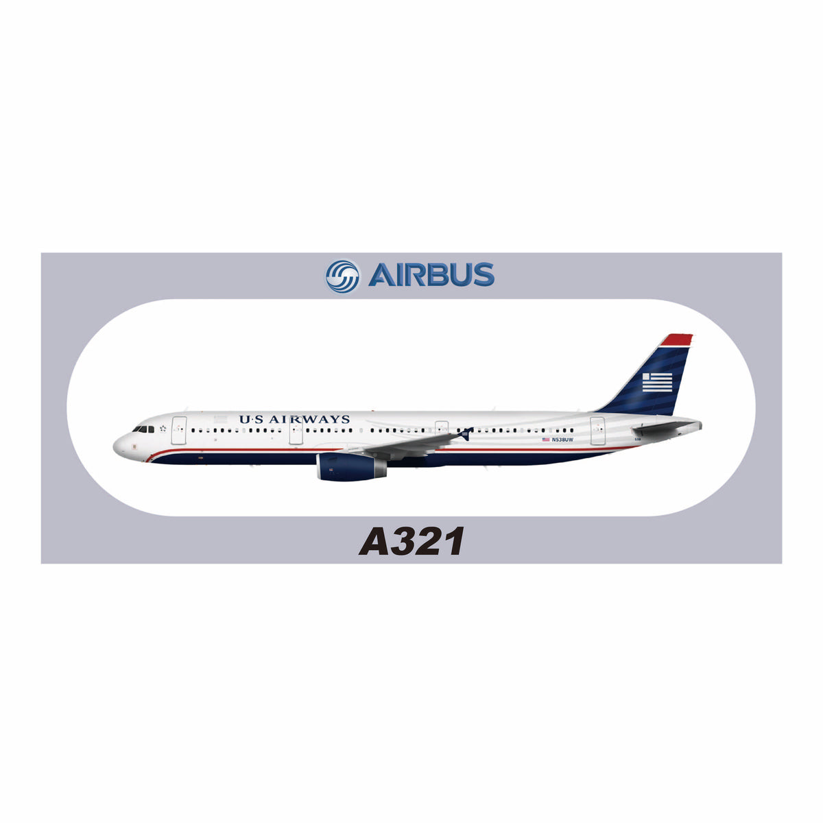 RBF現貨 US AIRWAYS A321 20x8.8CM STICKER 貼紙 S-R-321-538UW 全球免運