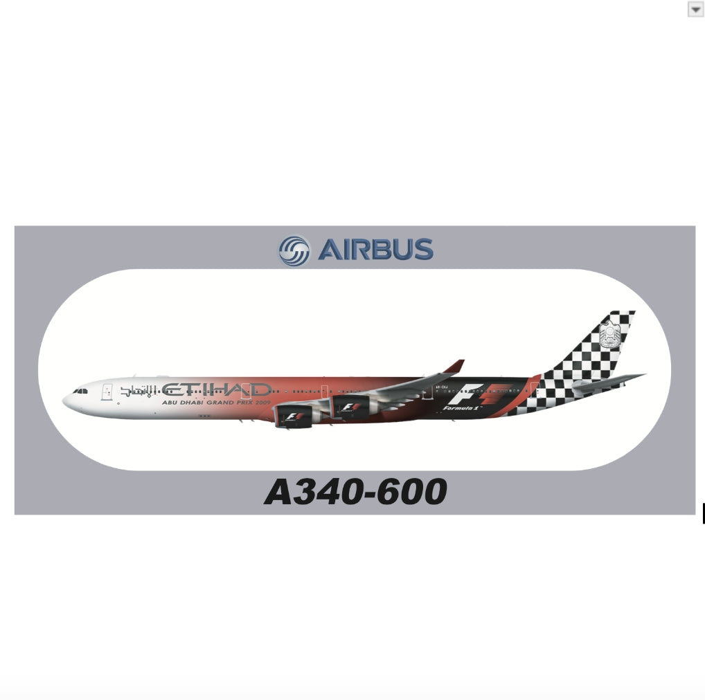 RBF ETIHAD A340-600 20X8.8CM STICKER S-R-A346-A6F1