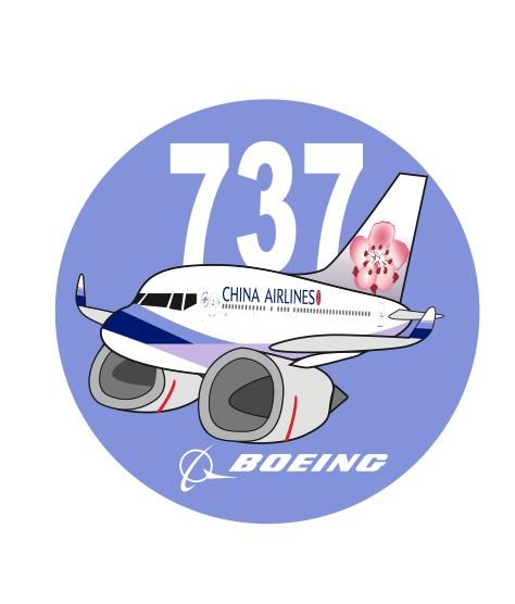 RBF CHINA AIRLINES 737 7CM STICKER S-C-737-CI
