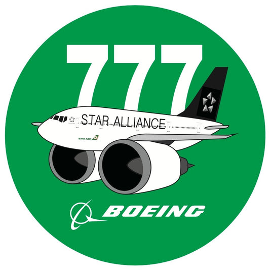RBF EVA AIR STAR ALLIANCE 777 7CM STICKER S-C-777-BR-SA