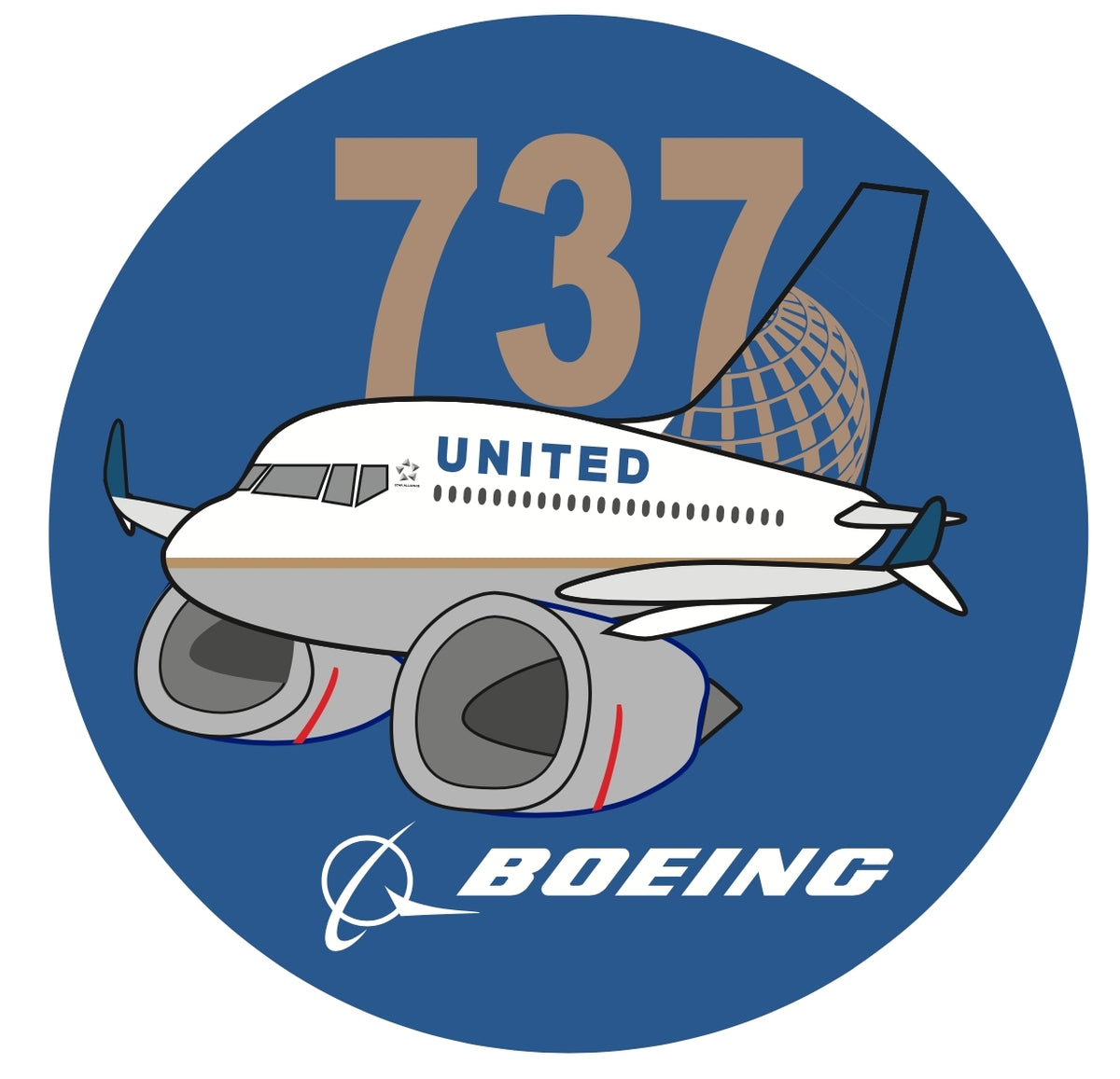RBF現貨 UNITED 737 7CM STICKER 貼紙 S-C-737-UA 全球免運