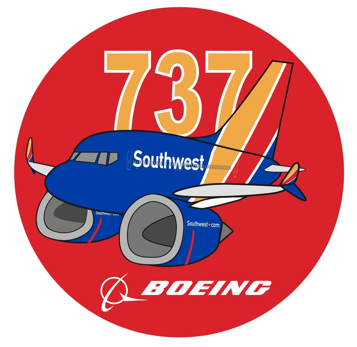 RBF SOUTHWEST 737 7CM STICKER S-C-737-SW