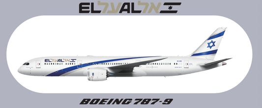 RBF EL AL 787-9 20x8.8CM STICKER S-R-789-LY