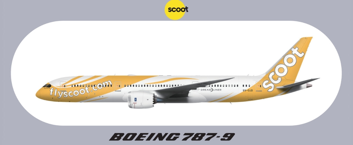 RBF SCOOT 787-9 20x8.8CM STICKER S-R-789-TR