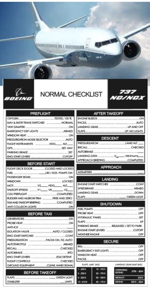 RBF Checklist 737 NG SERIES CHX737