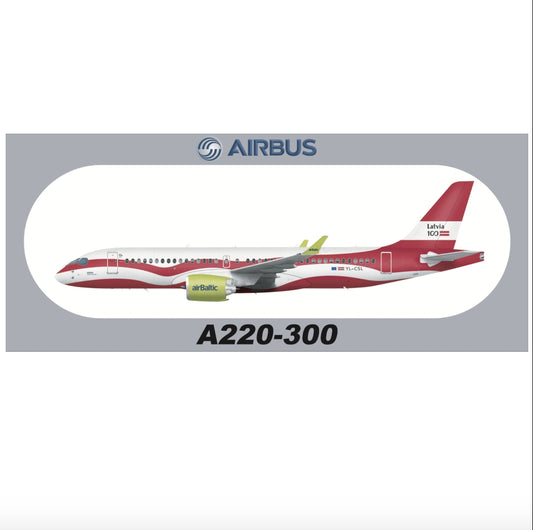 RBF A220-300 LATVIA 20x8.8CM STICKER S-R-A220-CSL