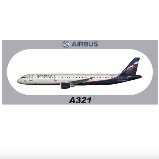 RBF A321 AEROFLOT 20x8.8CM STICKER S-R-A321-BUM