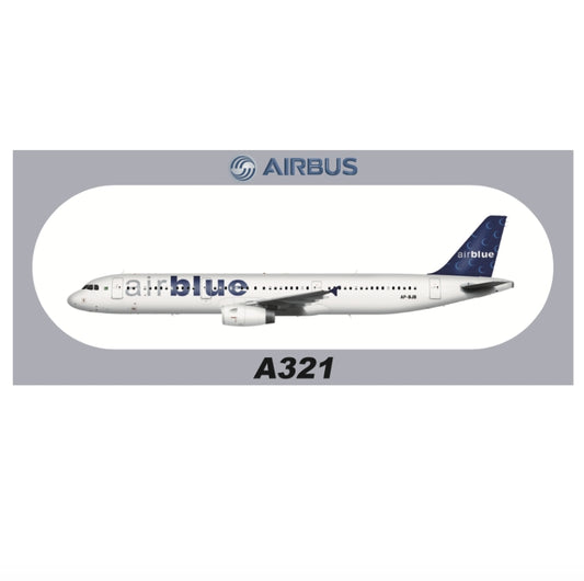 RBF Air Blue A321 sticker 20x8.8cm S-R-A321-BJB