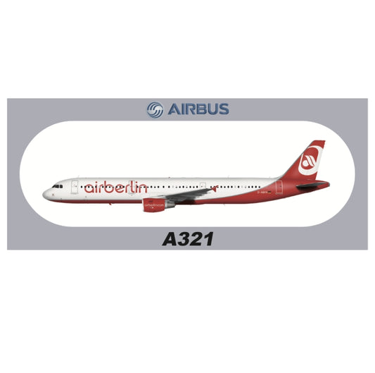 RBF Air berlin A321 sticker 20x8.8cm S-R-A321-ABCG