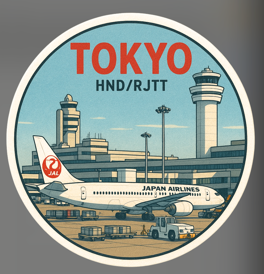 RBF TOKYO RJTT sticker 10cm S-THRJL737