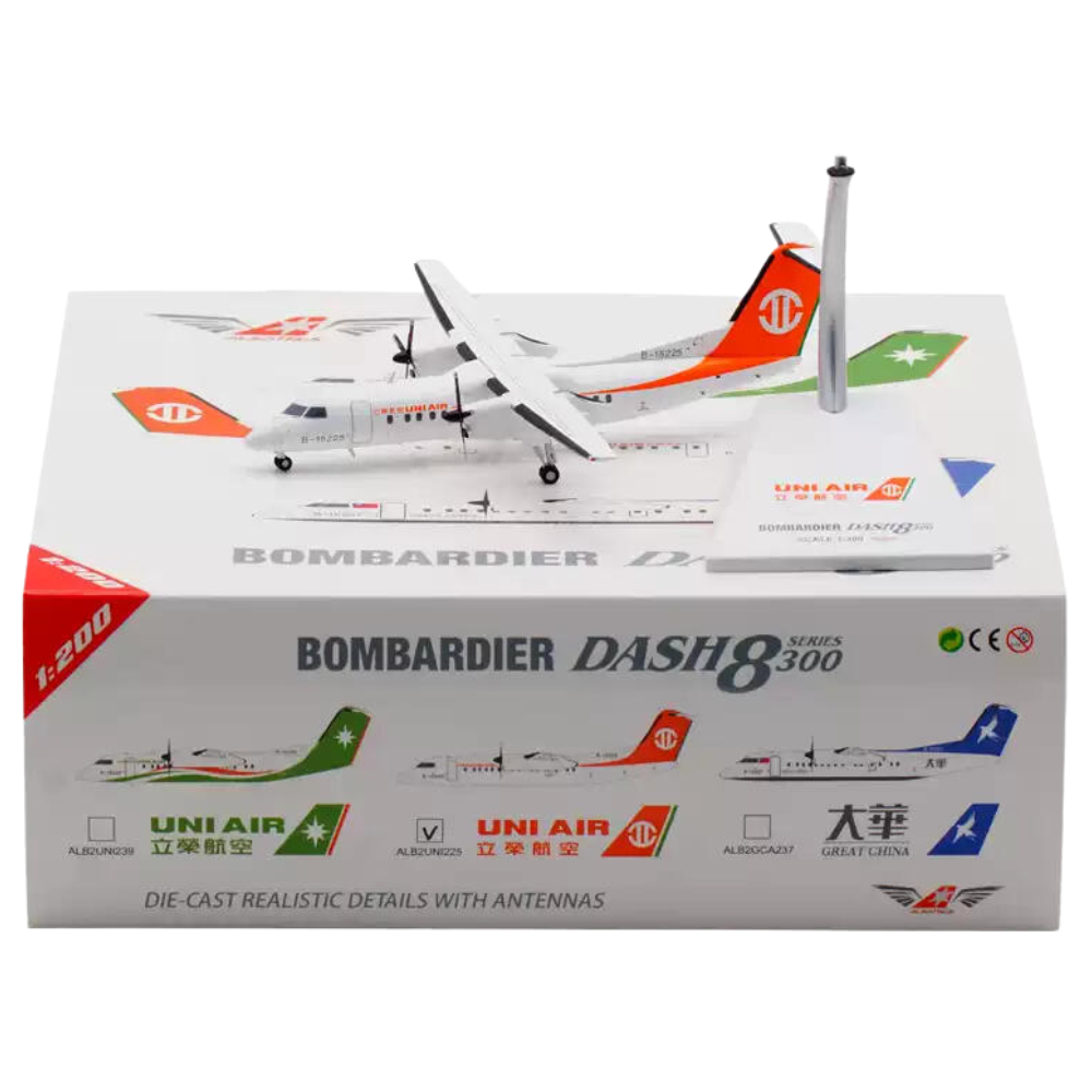 RBF 現貨 ALB 金屬 1:200 UNI AIR DASH-8-300 B-15225 LAS ALB2UNI225 全球免運