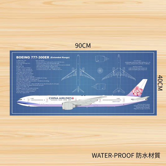 RBF 777-300ER DESK PAD 90x40cm PAD9040-B77W-005