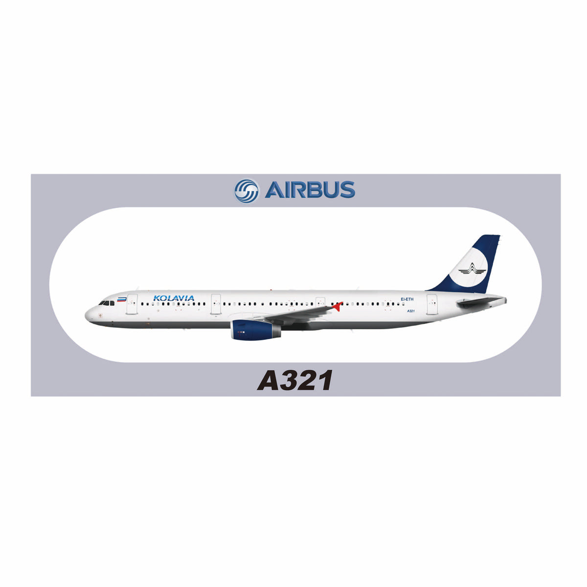 RBF KOLAVIA A321 20x8.8CM STICKER S-R-321-ETH