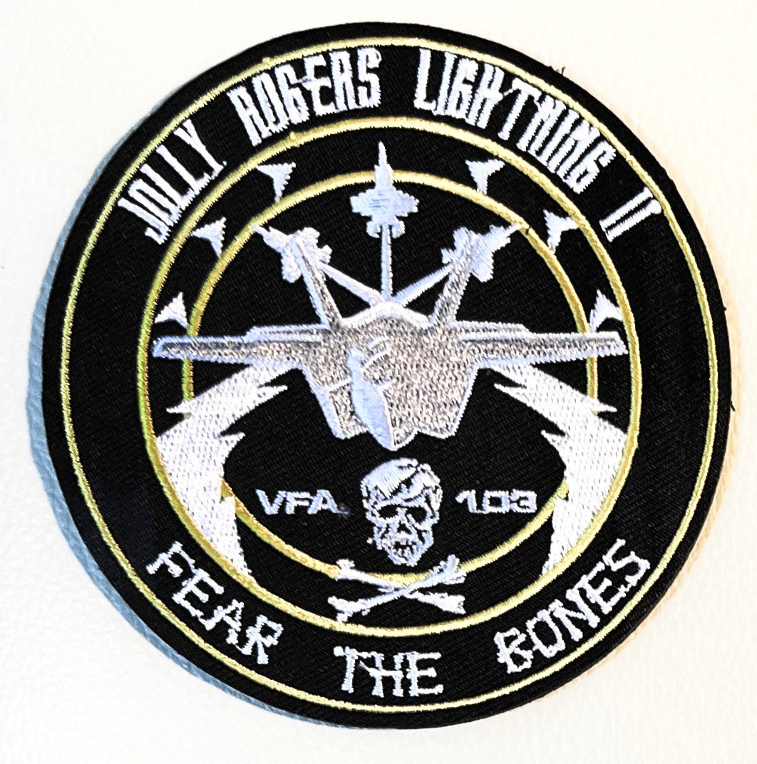 RBF JOLLY ROGERS F-35 10CM PATCH ARM-FTBF35